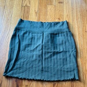 Aerie Olive Ribbed Mini Skirt
